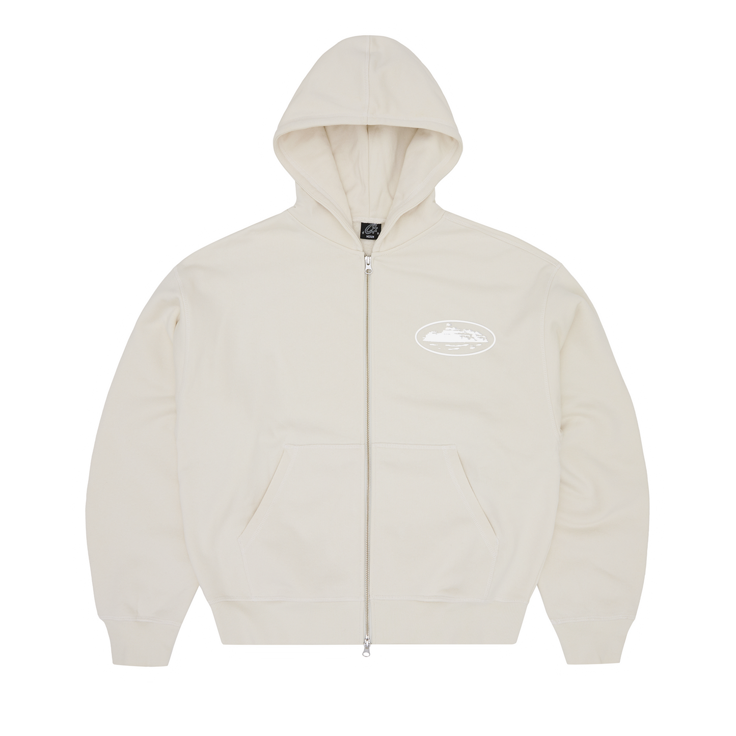 ISLAND PUFF PRINT ZIP HOODIE [OFF WHITE]